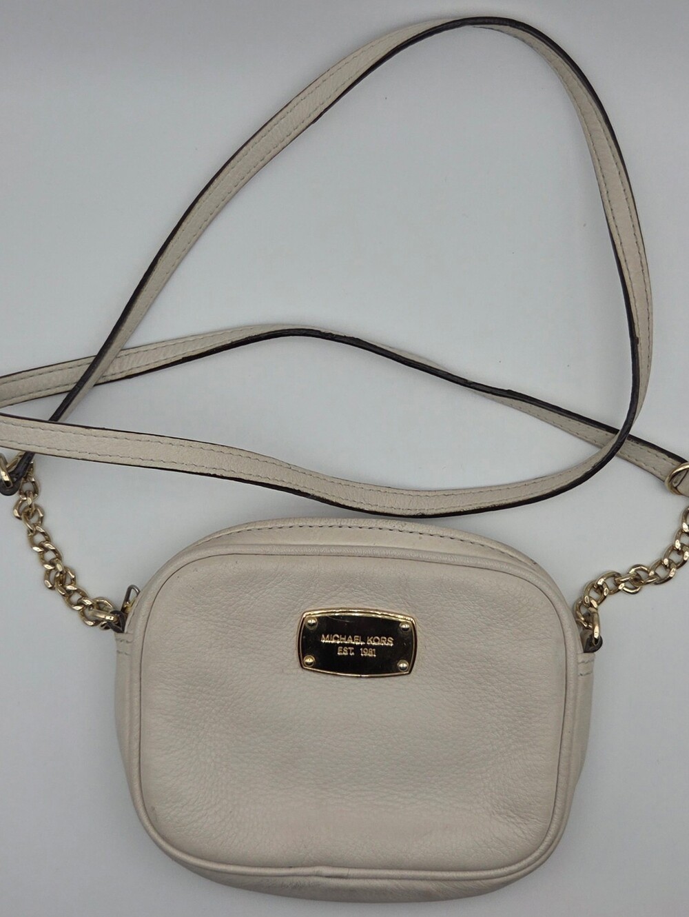 Michael Kors Ivory Leather Crossbody